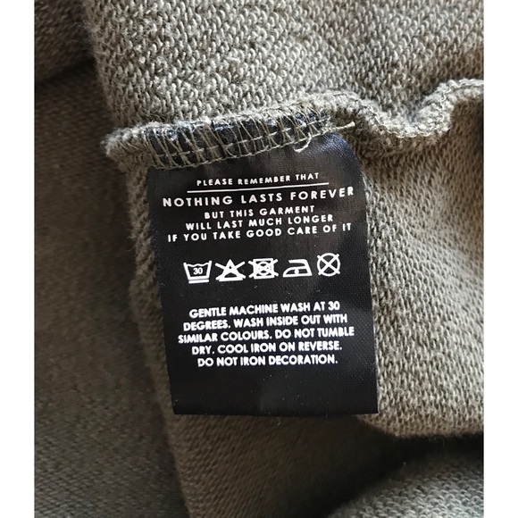 Lazy Oaf Military Green Sweatshirt Dress Size Medium Black Small - Picture 6 of 6